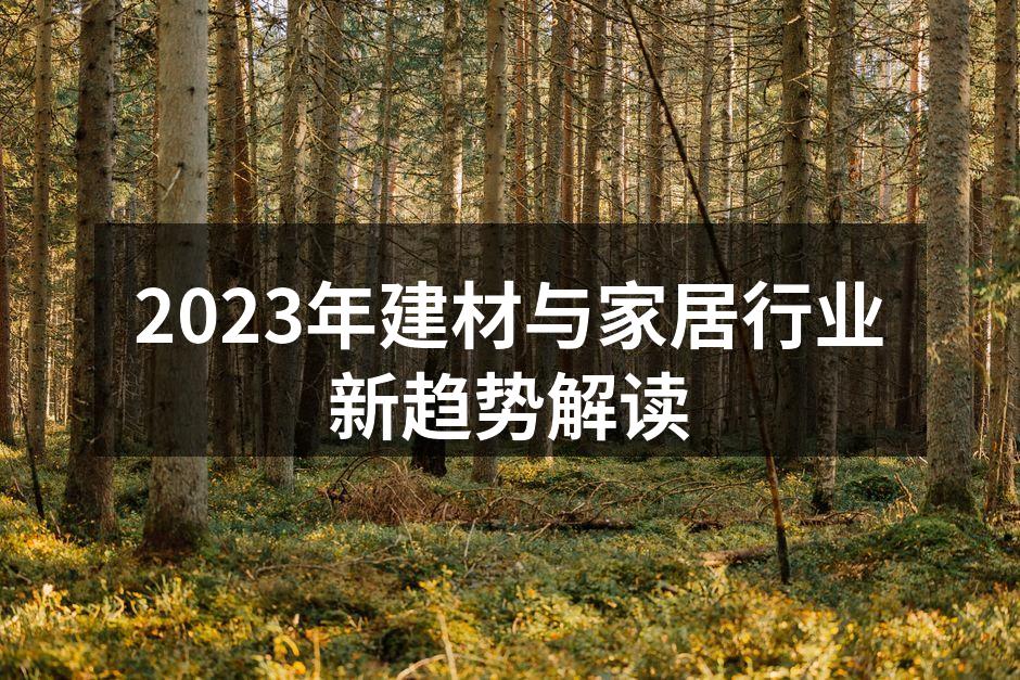 2023年建材与家居行业新趋势解读